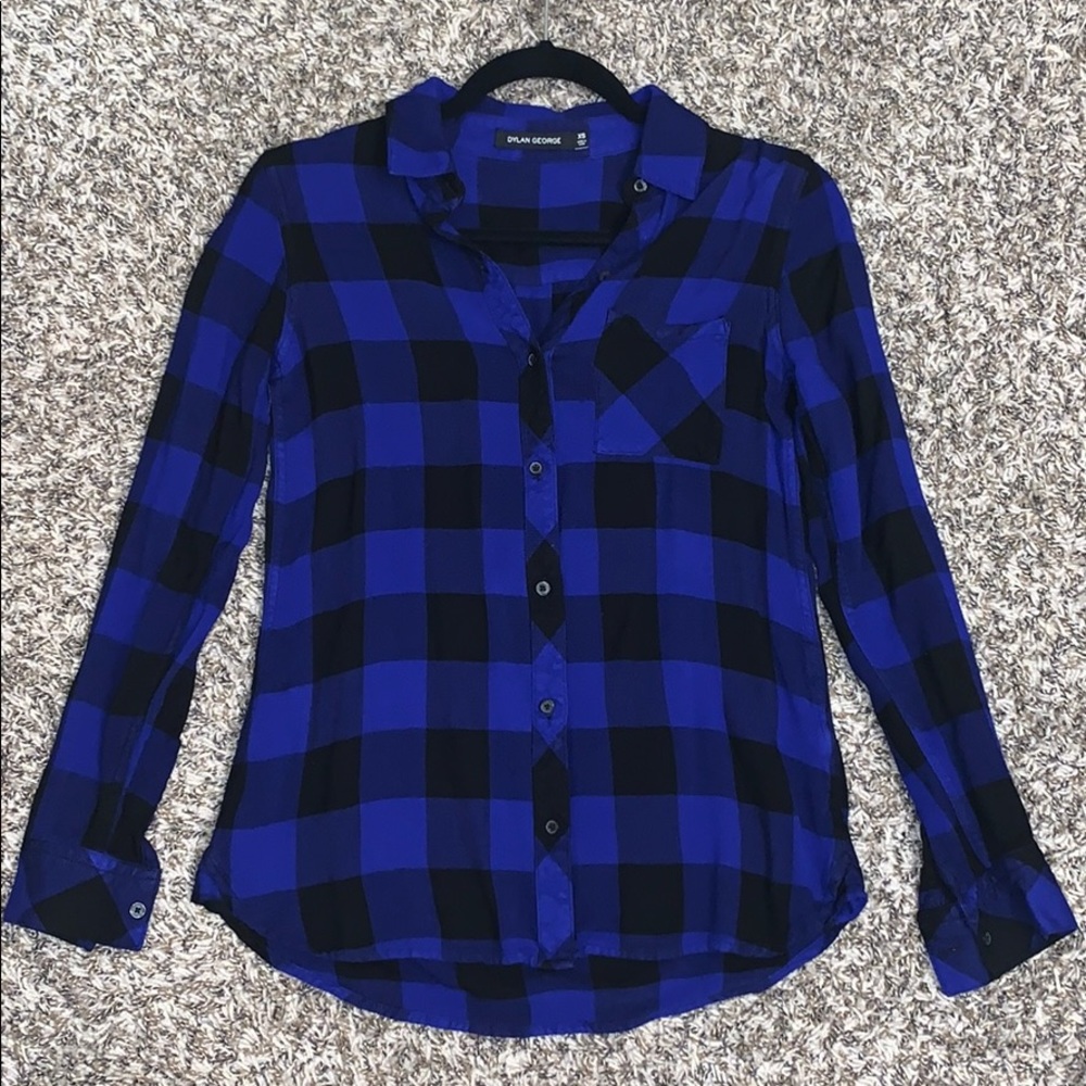Black and Blue Plaid Shirt